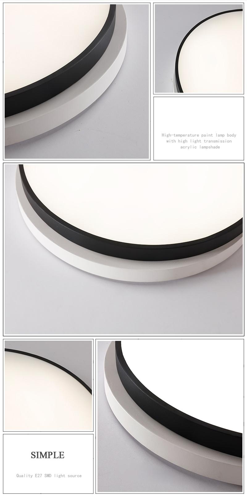 Indoor Modern Simple Mounted Round Bright LED Ceiling Light for Living Room