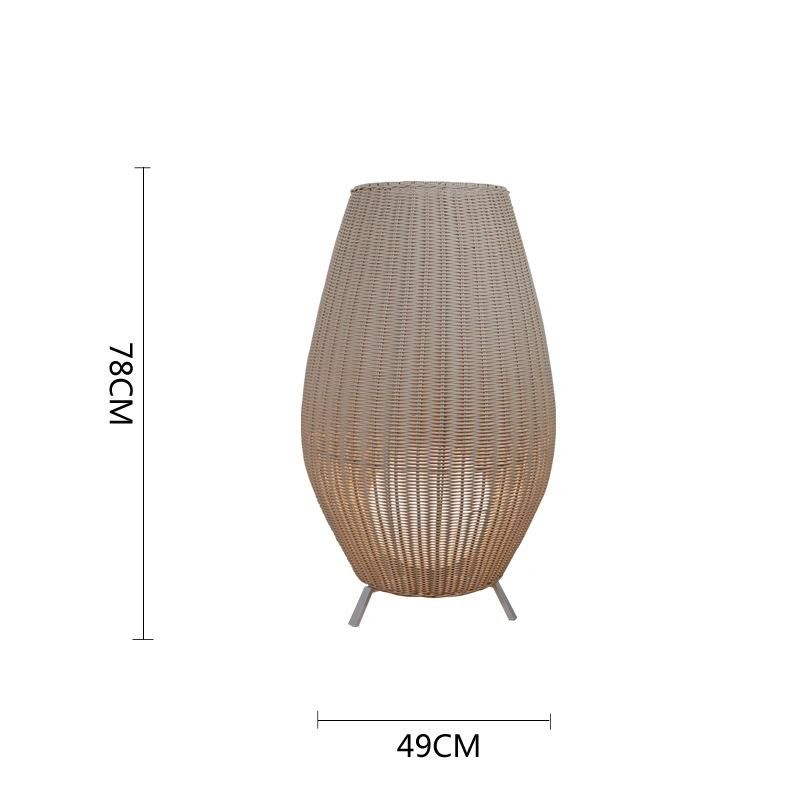 Luxury Black Ball Arch Halogen Desk Lamp Garden Natural Rattan Shades Outdoor LED Bamboo Floor Standing Light