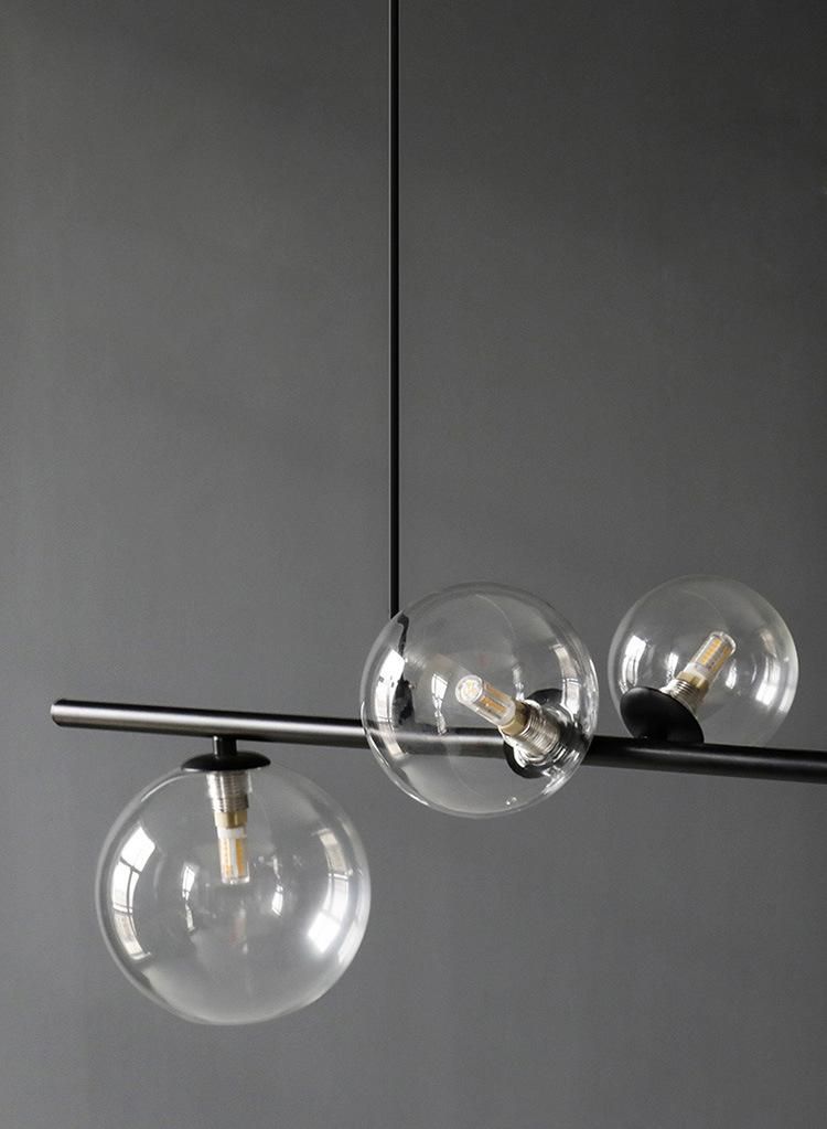 Modern Simple Glass Chandelier in Living Room