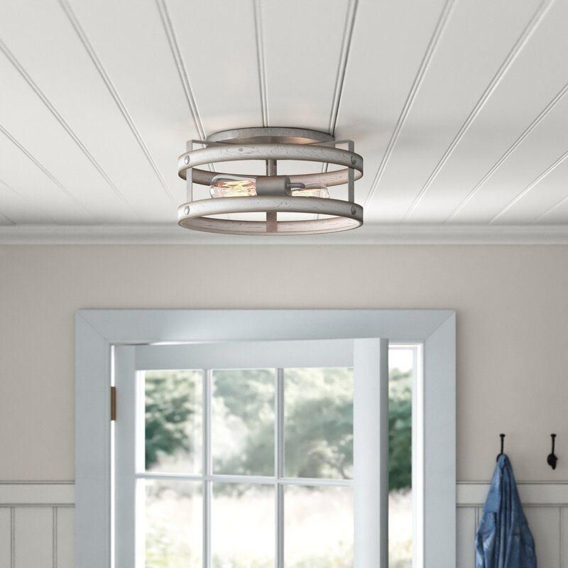 Semi Flush Mount Ceiling Has Dual Toned Frame Color Combinations of Galvanized Metal Finishes Semi Flush Mount Ceiling Light Fixtures