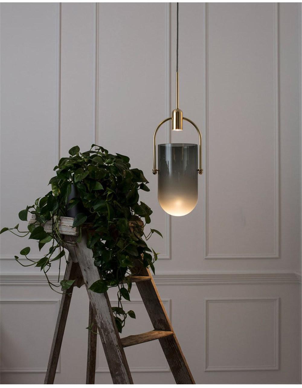 Metal Opal Glass Pendant Light for Dining Room