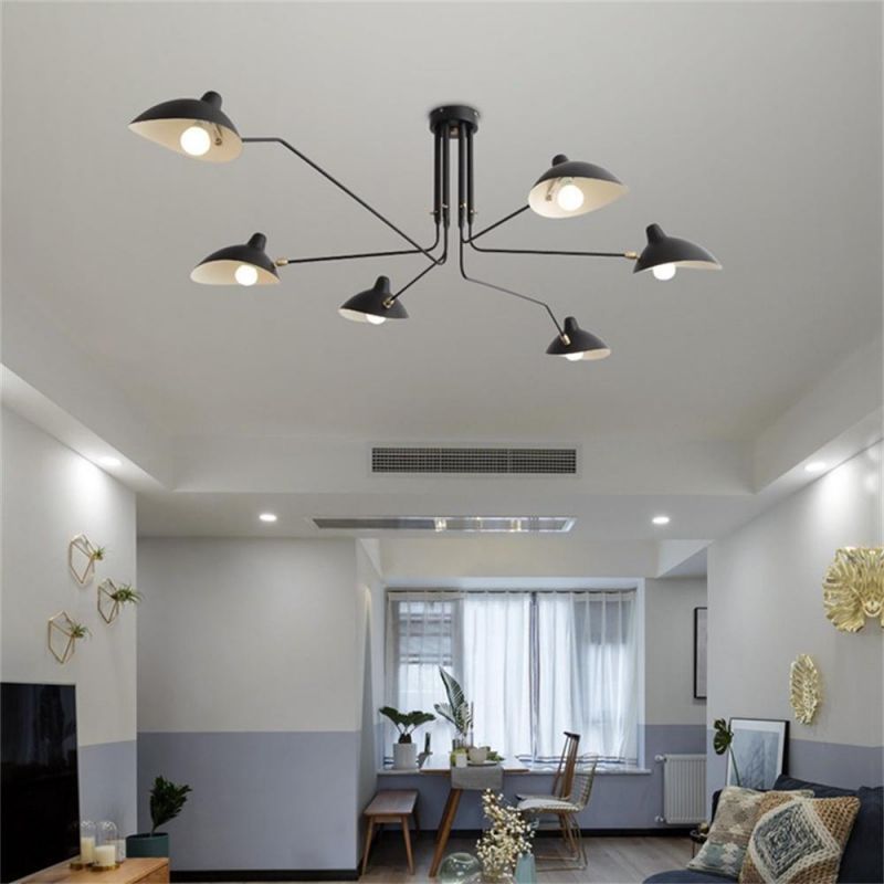 Nordic Spider Chandeliers Modern LED Iron Ceiling Chandelier for Living Room Bedroom Study Home Decor Industrial Light Fixtures