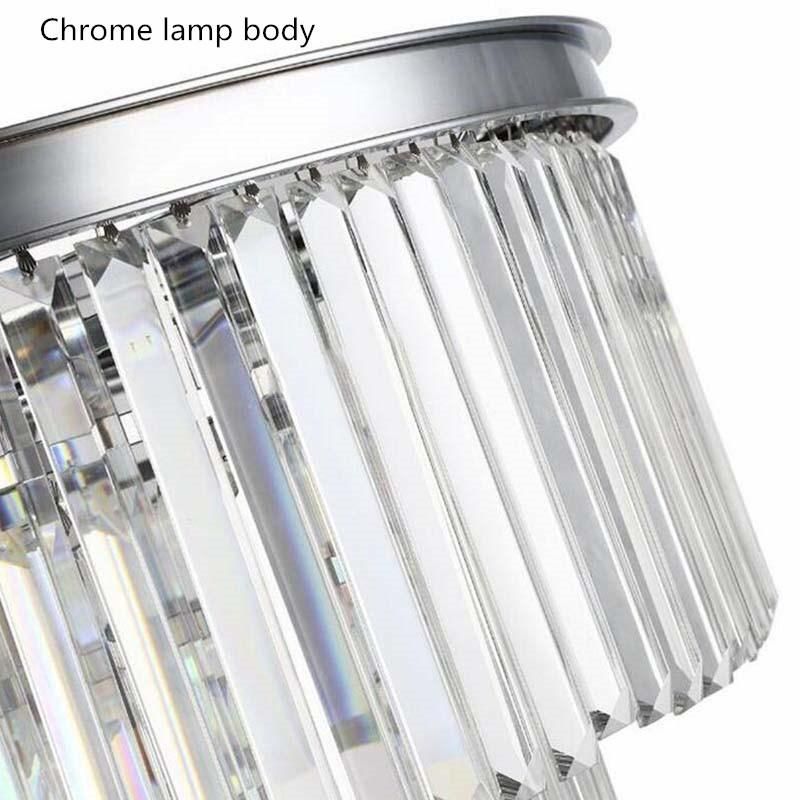 Modern Vintage Crystal Prism Chrome Black Body Ceiling Light Crystal Chandelier Ceiling Lights (WH-CA-54)
