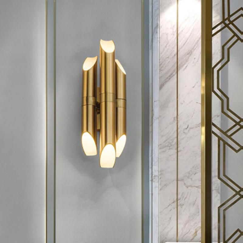 Nordic Luxury Wall Lamp Post-Modern Minimalist Living Room Hotel Golden Wall Lamp (WH-OR-123)