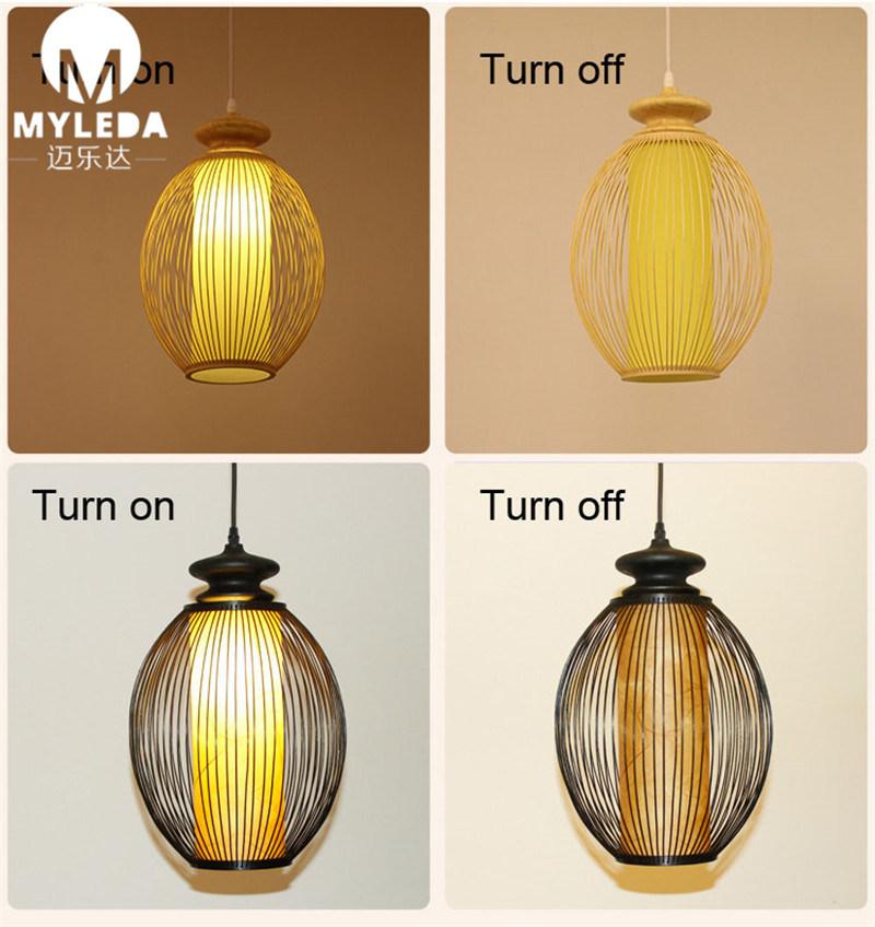 Chinese Restaruant Design Rattan Bamboo Pendant Light