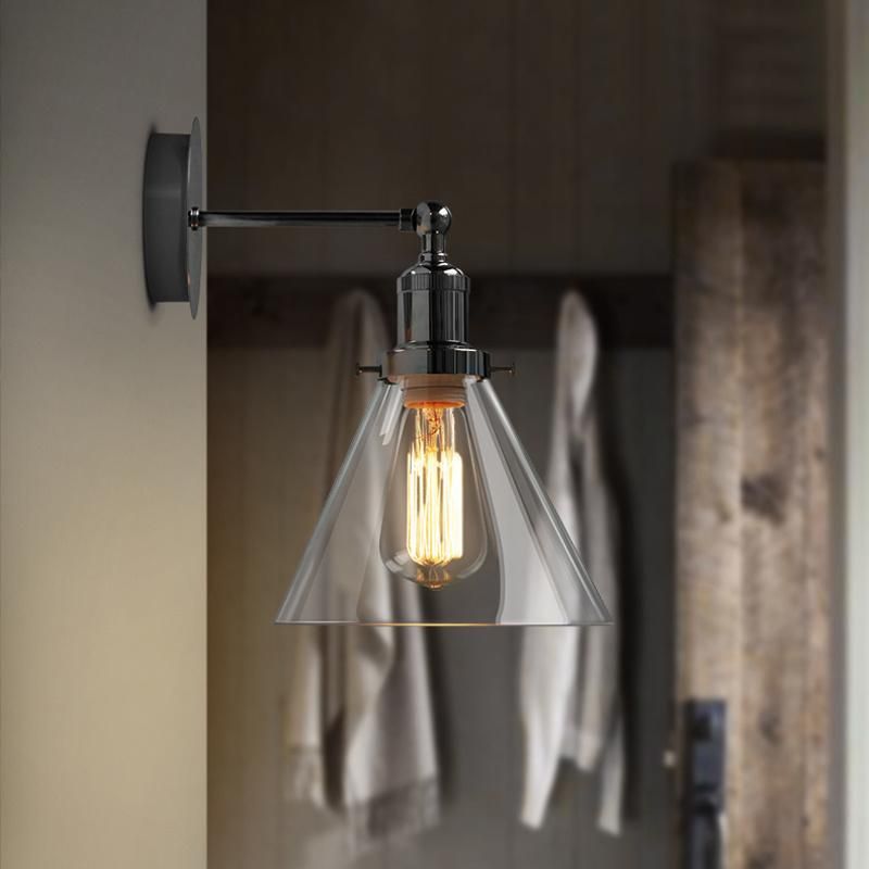 American Style Retro Light Dining Room Balcony Corridor Bedside Glass Wall Lamp