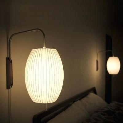 Japanese Silk Cloth Wall Light Fixture for Bedroom Modern Nelson Saucer Wall Sconce (WH-OR-194) V