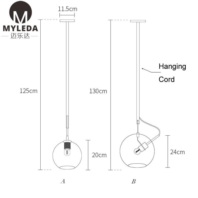 Handmade Clear Hanging Lamps Guestroom Decorative Glass Pendant Light
