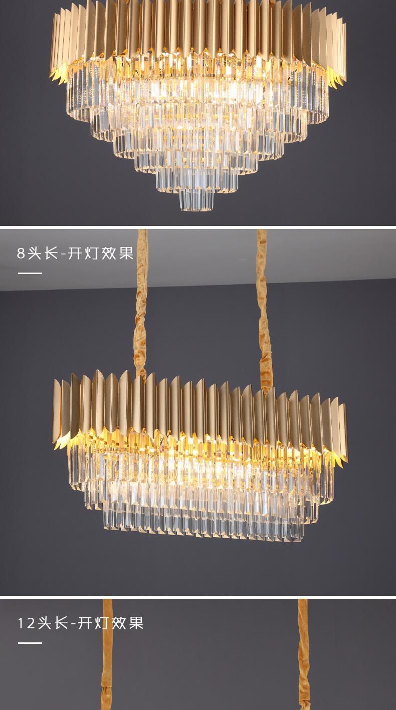 Beautiful Large Size Art Style Crystal Staircase Hanging Pendant LED Light for Hotel Home