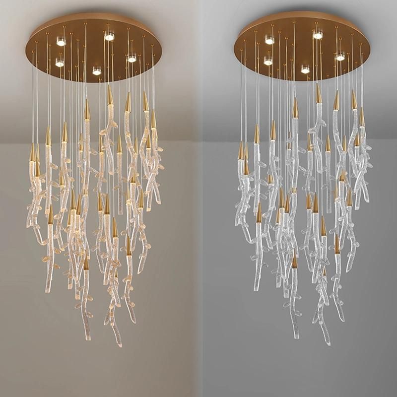 Coral Crystal Chandelier Hotel Lobby restaurant Bedroom Pendant Lamp Light