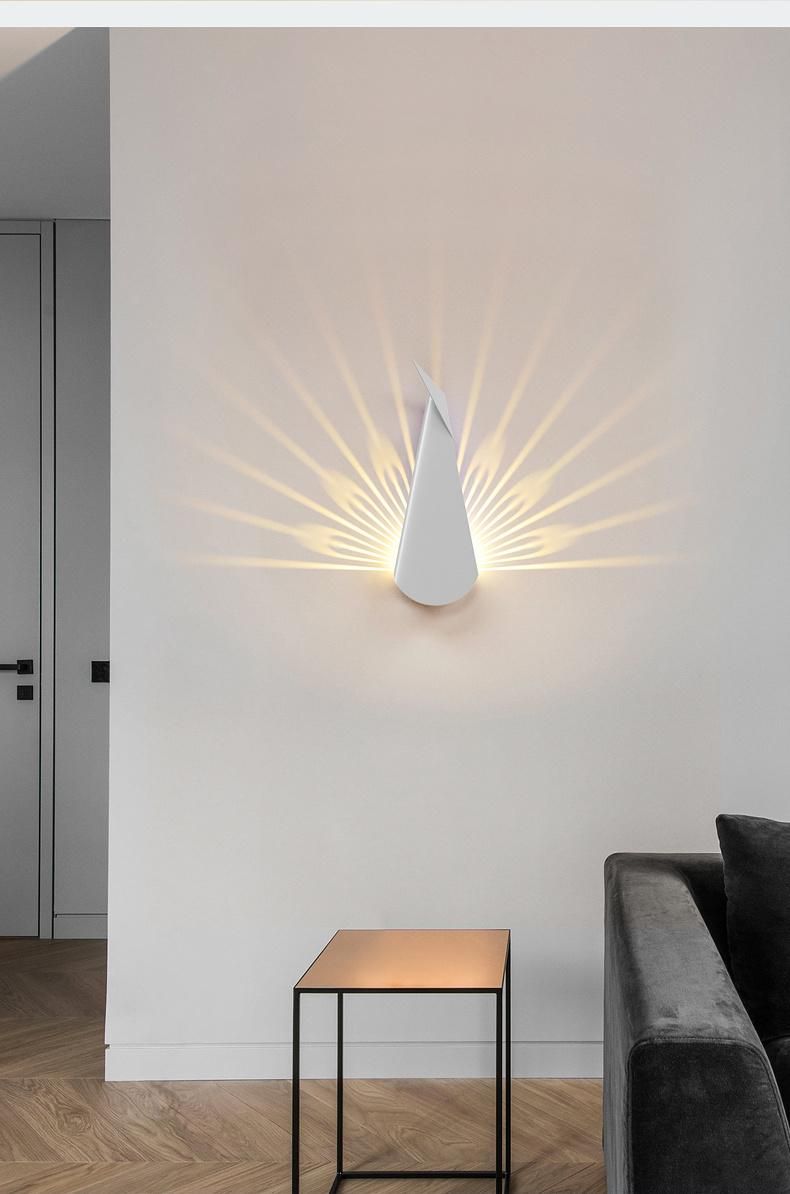 Peacock LED Wall Lamps Modern Wall Light for Bedroom Bedside Lamp (WH-OR-25)