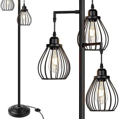 Nordic Indoor Farmhouse LED Light Sturdy Base High Retro Pole Floor Lamp
