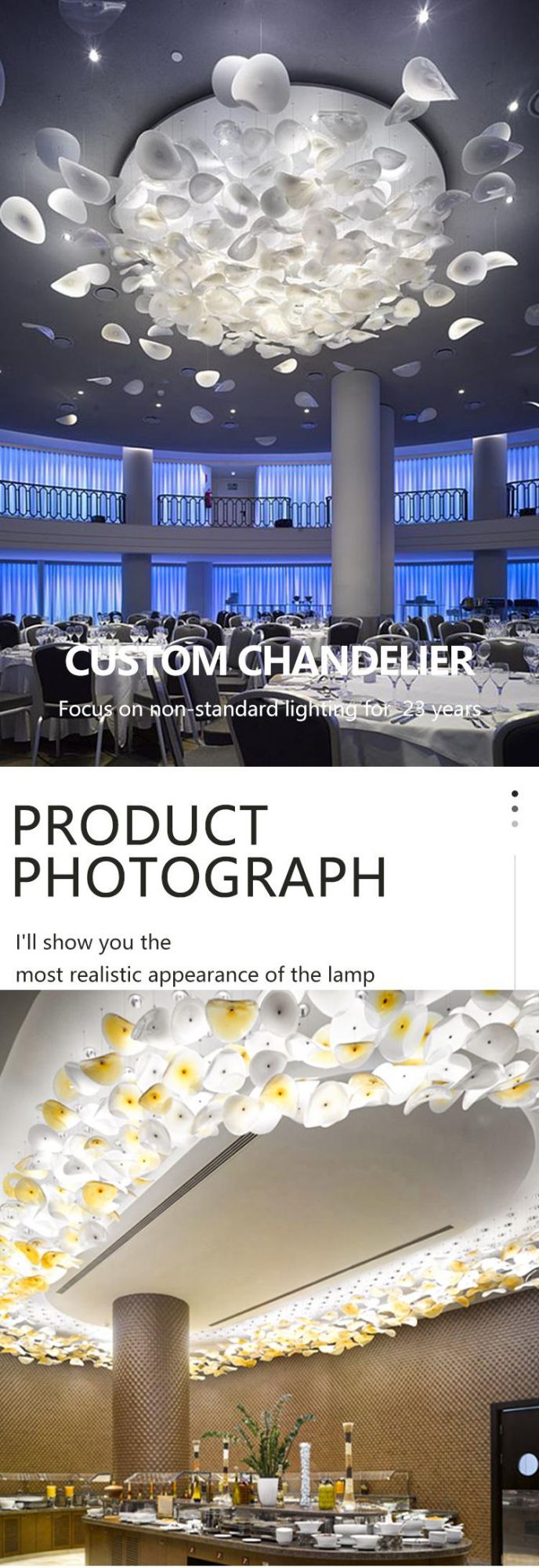 Decorative Modern Star Hotel Villa Lobby Pendant Light Colorful LED Chandelier
