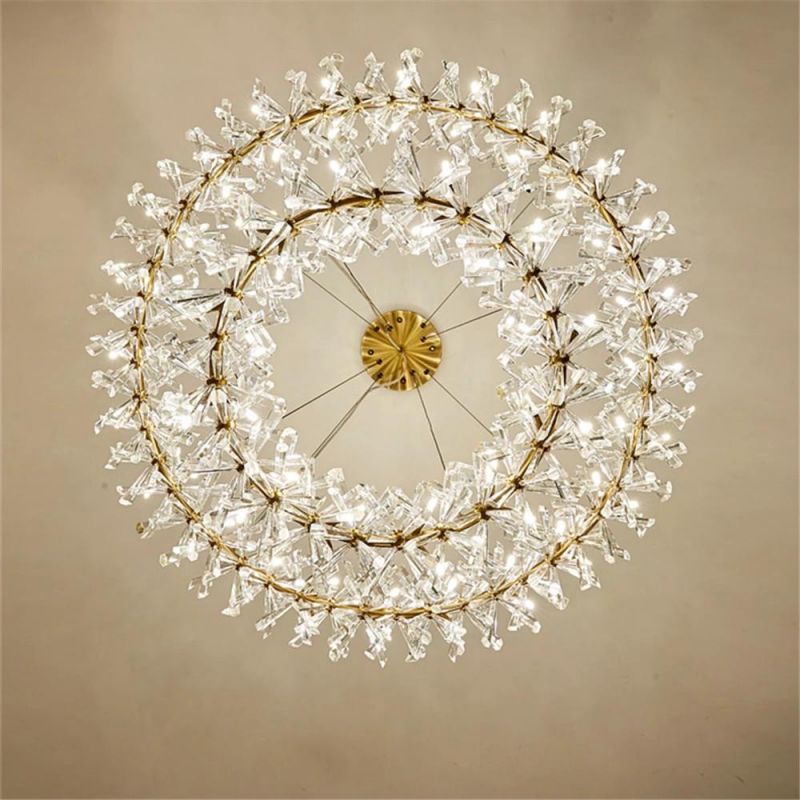 G4 220V/110V Flower Crystal Chandelier for Home Decoration