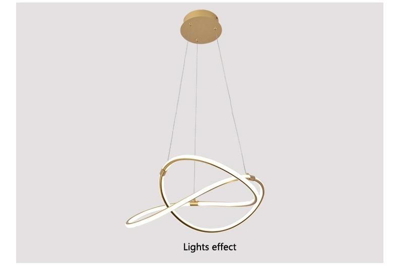 New Style Golden Creative Ring Design Acrylic LED Chandelier Chandelier Lamp