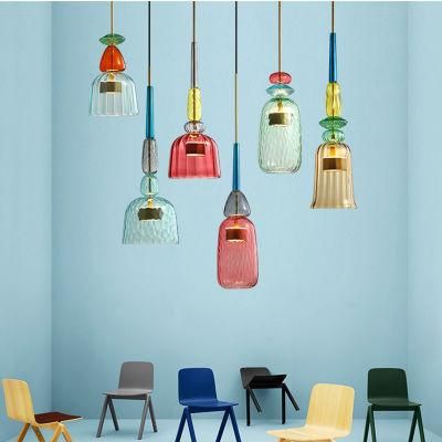 Nordic Colorful Pendant Lights Home Decorative Lighting Living Room Bedroom Indoor Glass Hanging Lamp (WH-GP-36)