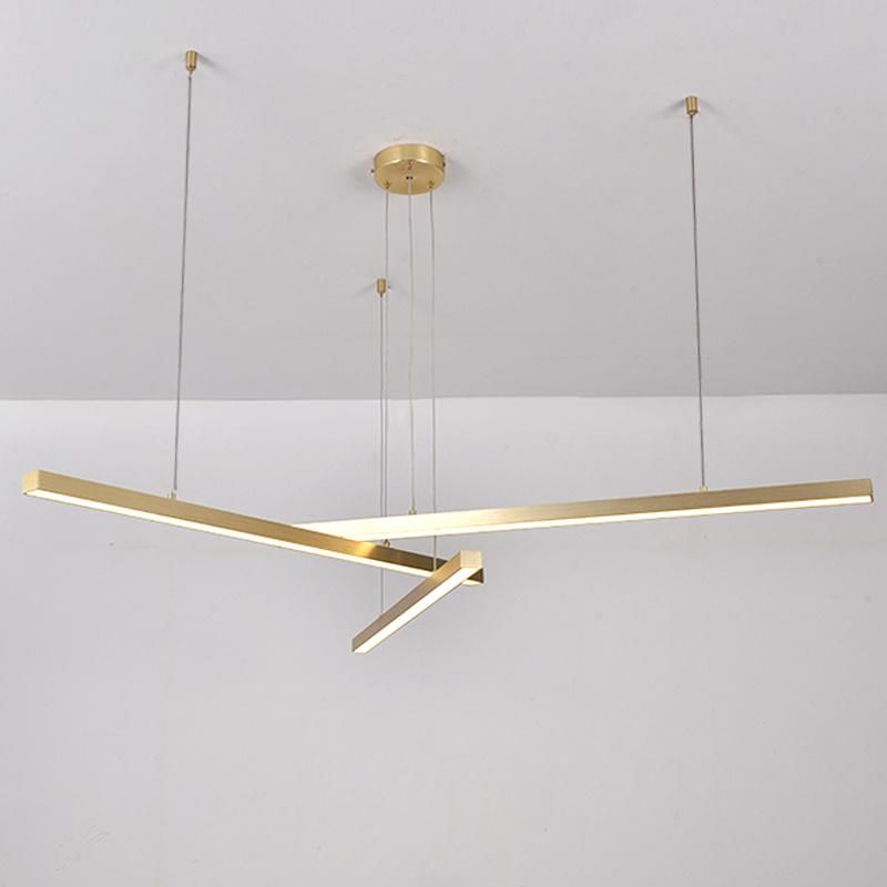 Modern Light Luxury Linear Chandelier Living Room Dining Room Bedroom Lighting Pendant Lamp