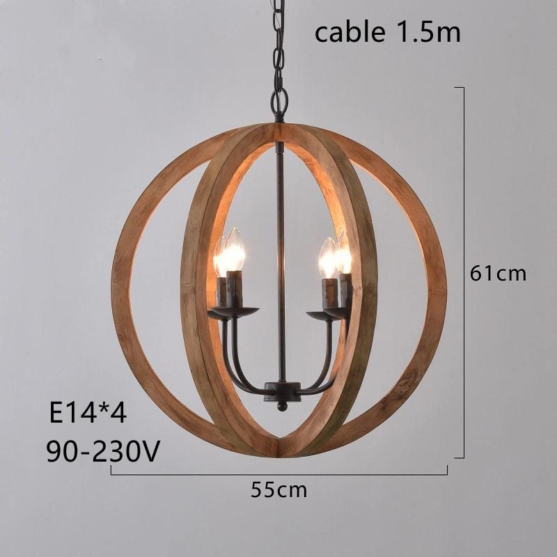 Industry Pendant Lighting Solid Kitchen Bar Coffee Shop Dining Room Solid Wood Pendant Lights (WH-VP-113)