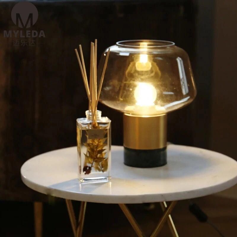 Modern Marble Base Glass Decorative Table Lamp
