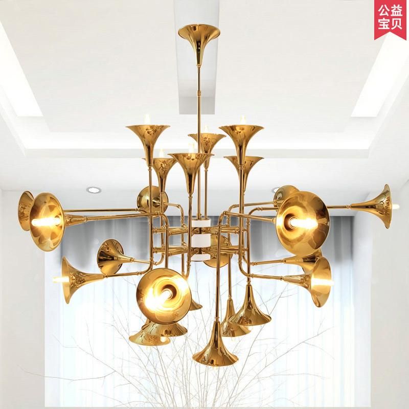 Modern Gold Instant Pendant Light with Horn Lampshade for Indoor Home Decoration (WH-AP-66)