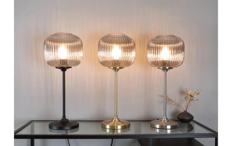 Classic Design Metal Glass Living Room Bedroom Decorative Simple Table Lamp