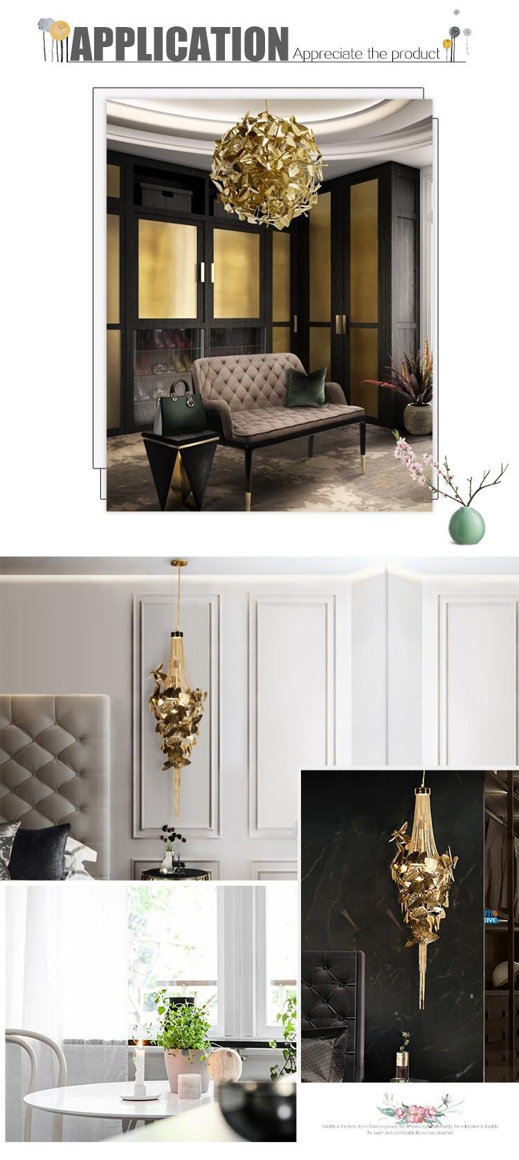 Modern Decorative Hanging Lamp Gold Crystal LED Chandelier