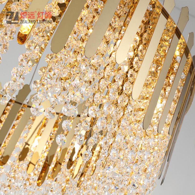 Hotel Living Room Crystal Chandelier Modern LED Pendant Lamp