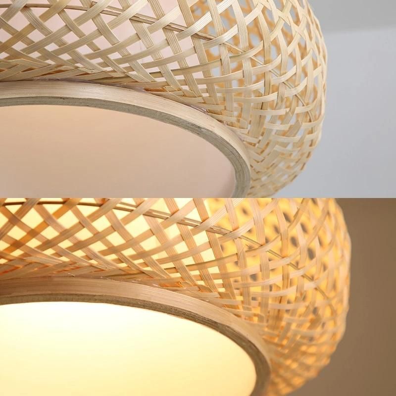 Hand Woven Bamboo Round Chandelier Southeast Asia Bamboo Lights LED Hanging Lamp (WH-WP-47)