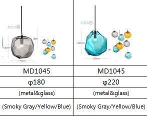 Modern Simple Color Glass Chandelier Drop Light Dome Glass Droplight Home Lighting Pendant Lamp