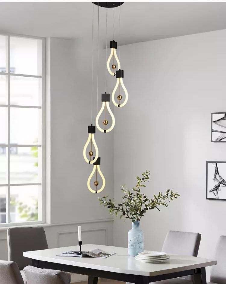 Fashionable Hanging Modern Luminous Sport Black LED Chandelier Pendant Light
