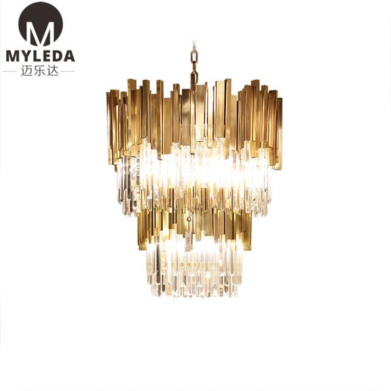 Hotel Project Decorative Modern LED Crystal Chandelier Light