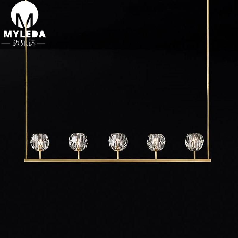 European Modern Living Room Glass Crystal LED Pendant Lamp