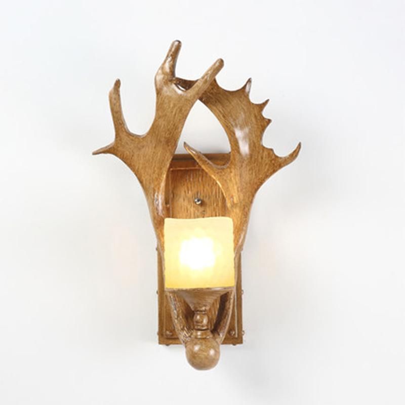 Loft Industrial Farmhouse Kitchen Dining Room Deer Horn Wall Lamp (WH-VR-07)