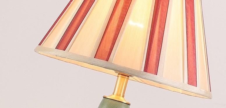 American All Copper Ceramic Table Lamp Bedroom Bedside Lamp Retro Simple Marriage Mediterranean New Chinese Living Room Floor Lamp