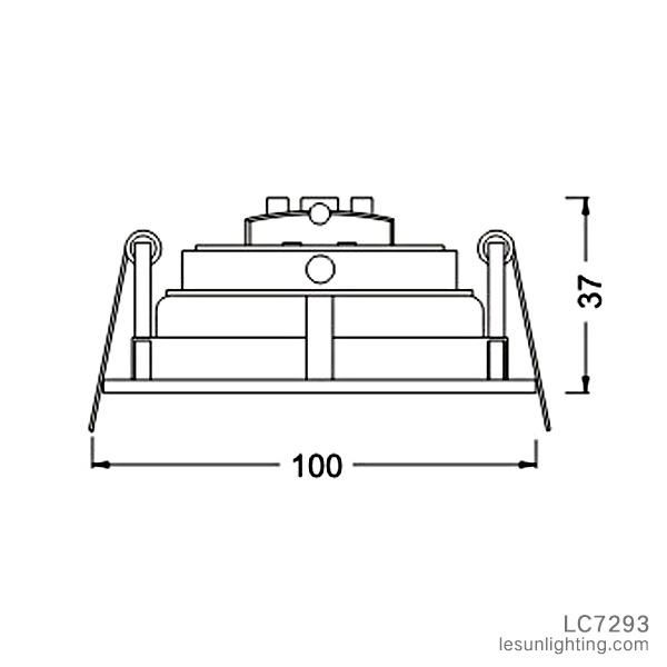 DC12V MR16 5W 100*100 Square LED Recessed Ceiling Light (LC7293)