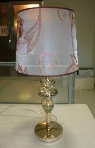 Phine Pd1914 Glass Desk Lamp with Fabric Shade