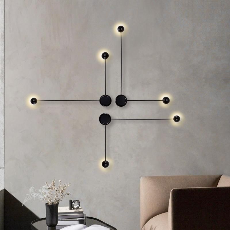 Simplicity Iron Line LED Wall Lamp Modern Bedroom Bedside Wall Sconce Restaurant Bar Wall Decor Lamp Long Strip LED Wall Light