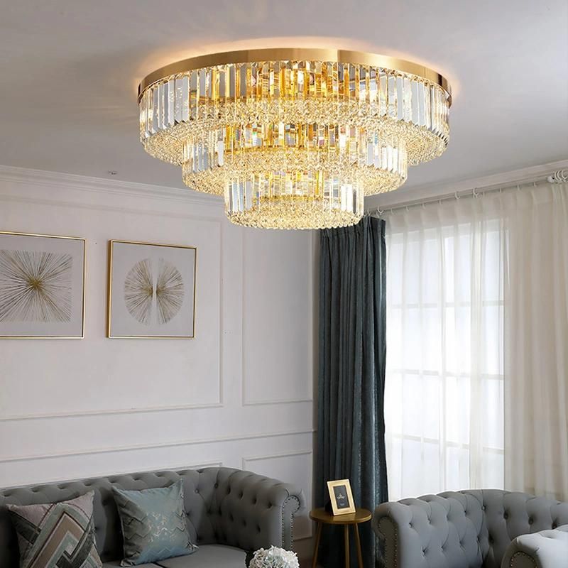 Gold Modern Chandelier for Living Room Multilayer Crystal Ceiling Chandelier (WH-CA-62)