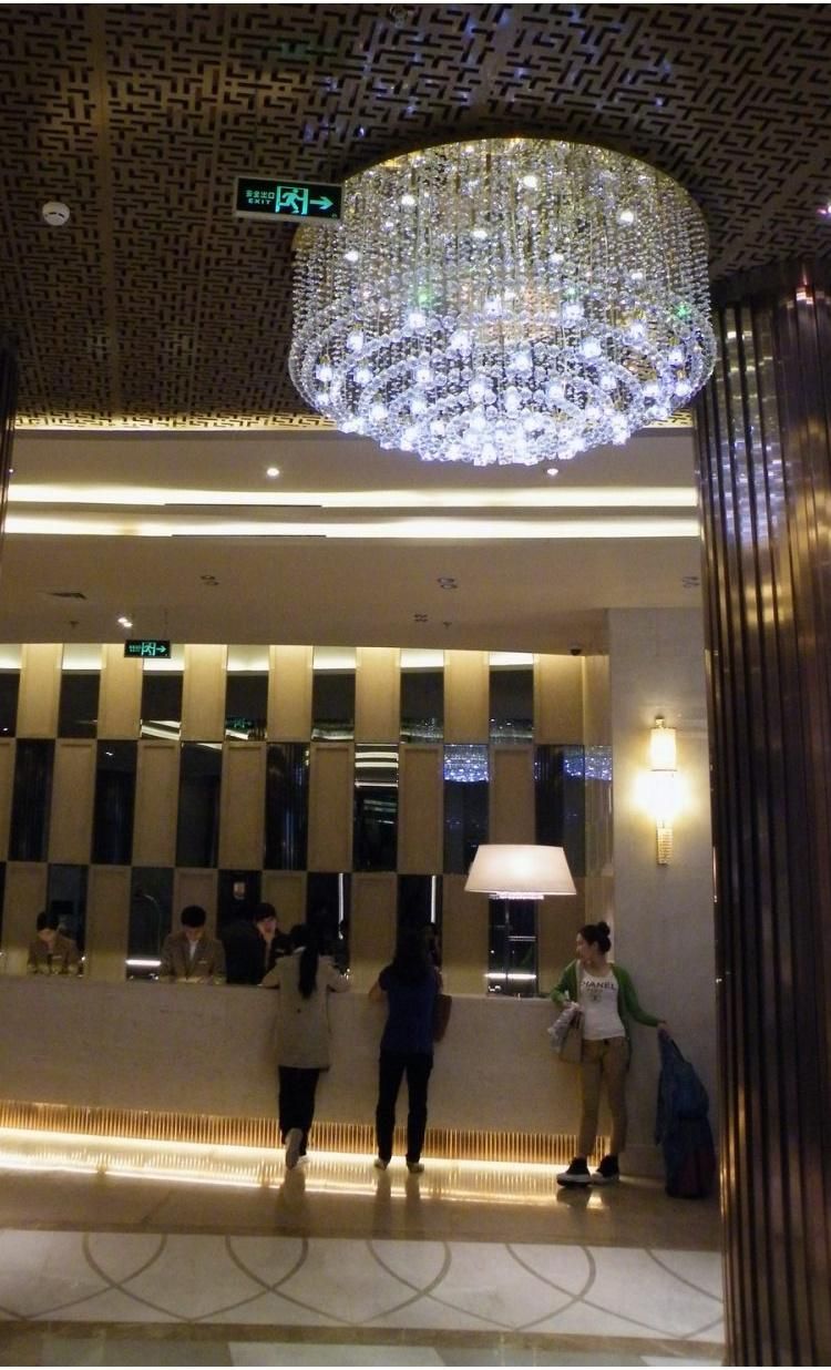 New Product Luxury Hotel Lobby Custom Large Project Modern K9 Crystal LED Chandelier Ceiling Light