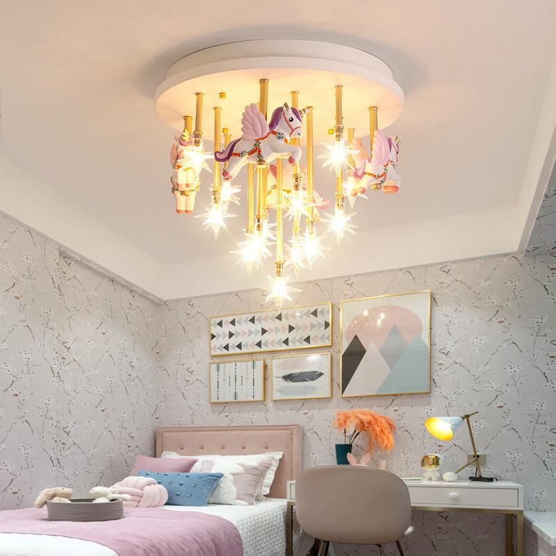 Nnicorn Shape LED Cute Bedroom Lights for Girls Baby Room Light for Kids Room Chandelier (WH-MA-137)