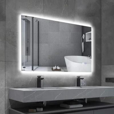 Hotel Home Wall Mounted Decorative Frameless Rectangle Round Bathroom Backlite Smart LED Mirror Lamp