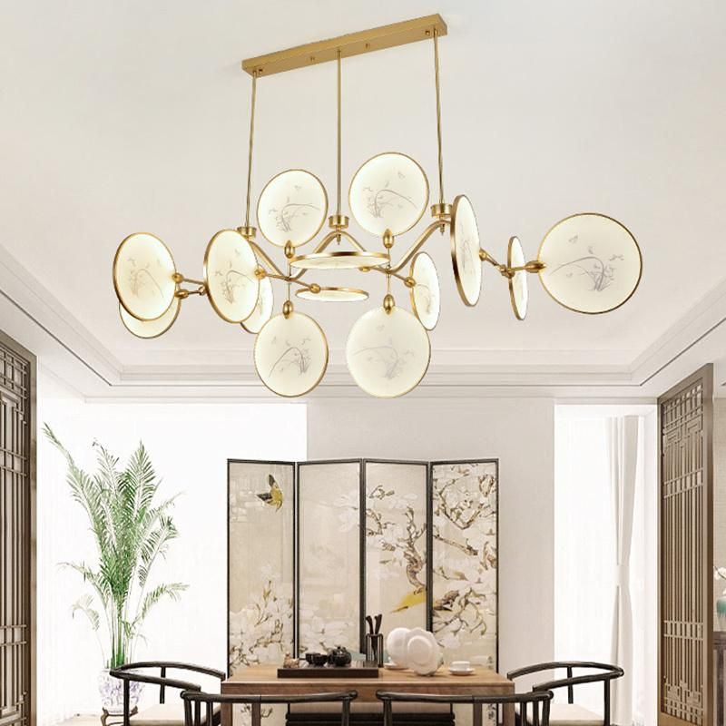 Chinese Style Fan Shape Pendant Lamp restaurant Chandlier Bedroom Lamp