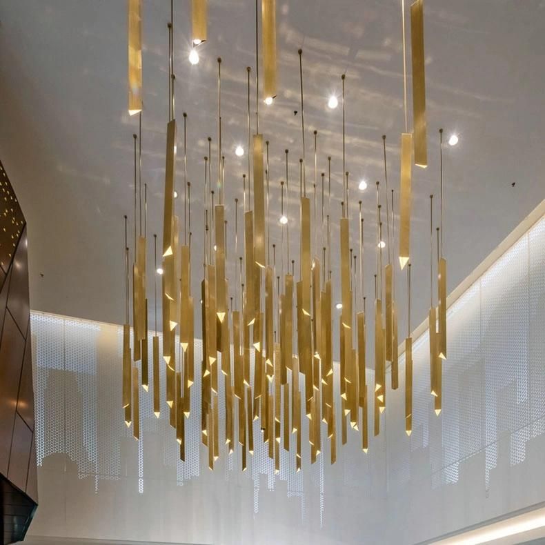 Golden Luxury Pendant Chandelier Lighting for Hall, Hotel, Shopping Mall Customize Light