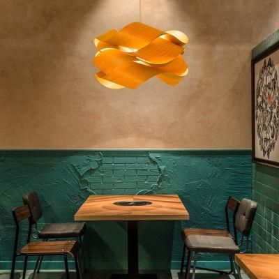 Wooden Creative Chandelier Asian Style Dining Room Pendant Lamp Light