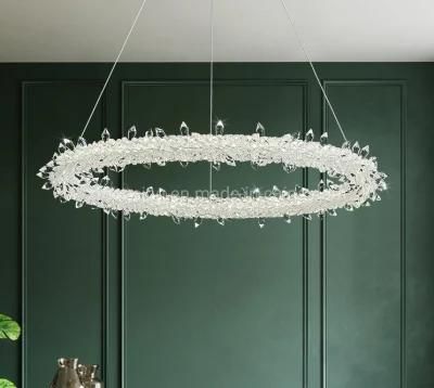 Modern Wedding or Party Crystal Chandelier LED Round Circle Hanging Lamp Ring Pendant Lighting Zf-Cl-097