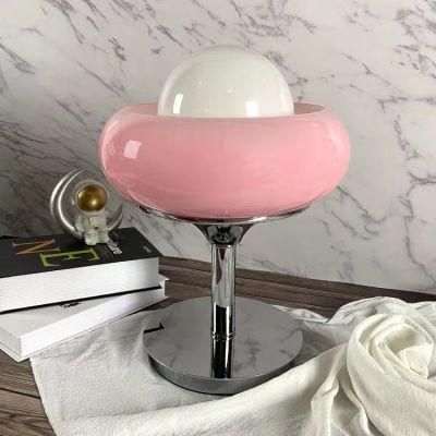 Italian Original Murano Mushroom Table Lamp Bedside Glass Lamp Striped Mushroom LED Desk Lamp