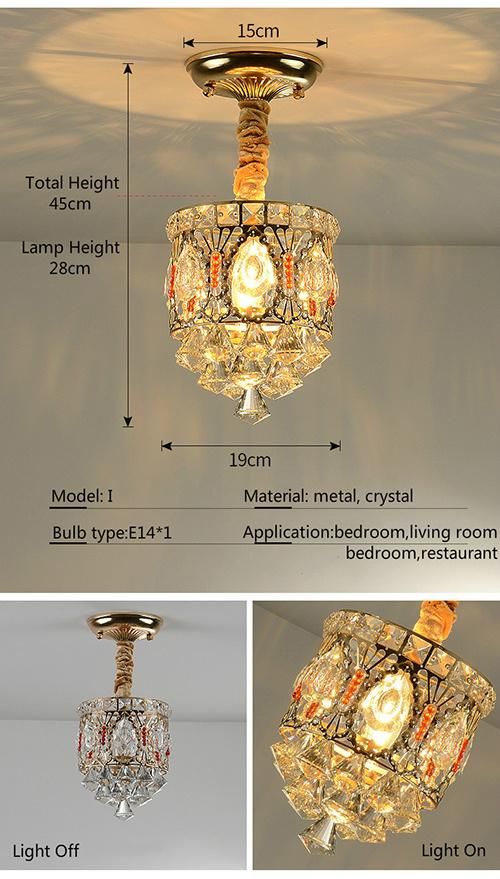 Crystal LED Ceiling Light AC90-260V for Aisle Corridor Decoration