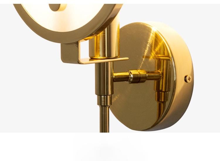 Living Room Marble Modern Wall Light in Brass