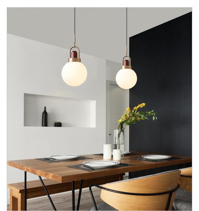Industrial Glass Pendant Lights Nordic Design Wood Light Lamp Bedside Room Luxury Home Decor Pendant Lamp (WH-AP-186)