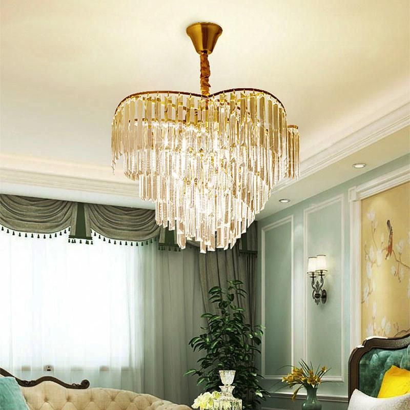 Modern Simple LED Crystal Chandelier Lamp Living Room Luxury Restaurant Pendant Lighting